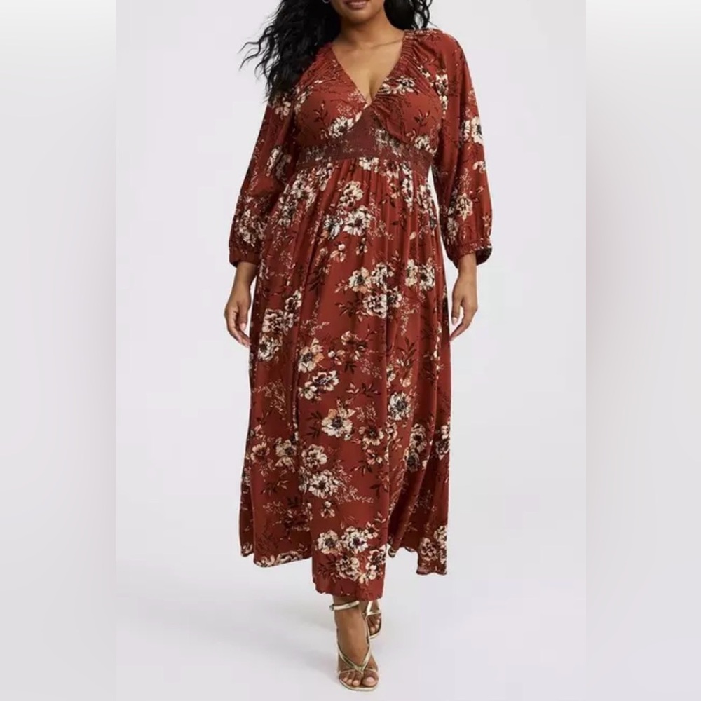 Torrid Maxi V-Neck Raglan-Sleeve Dress